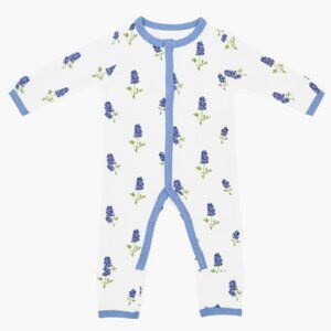 NWT Kyte Baby Periwinkle Blue Bonnet Snap Romper
